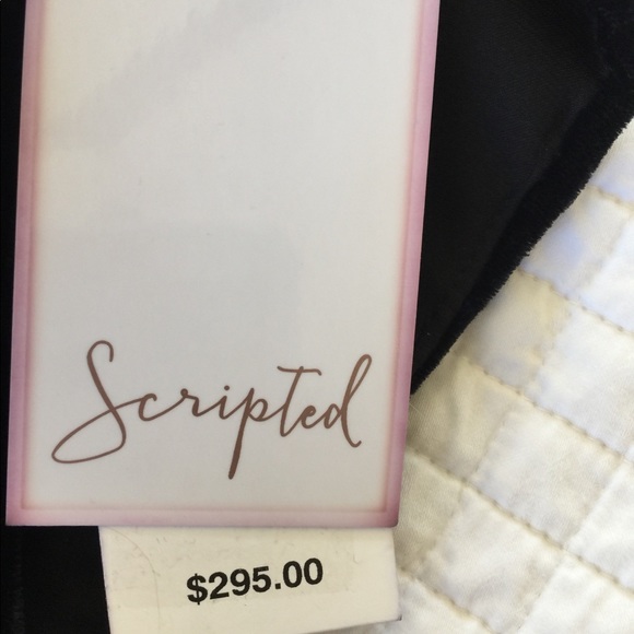 Scripted Black Velvet mini dress ruffle detail - Picture 4 of 7